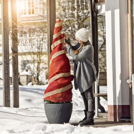 Zvitek tkanine iz jute Rdeča