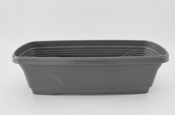 Vrtni lonec s podstavkom, 50 cm, siv