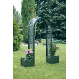 Rožni lok z zelenim sadilnikom