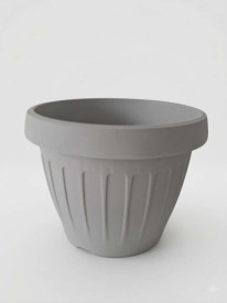 Cvetlični lonec v obliki soda, 40 cm, siv