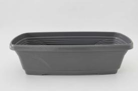Vrtni lonec s podstavkom, 50 cm, siv