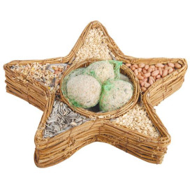 Ptičja hrana v košarici v obliki zvezde