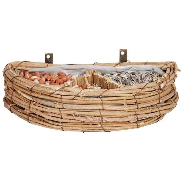 Košara za ptice s hrano, stenska